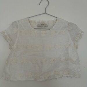 7115 by Szeki Textured Cream Top